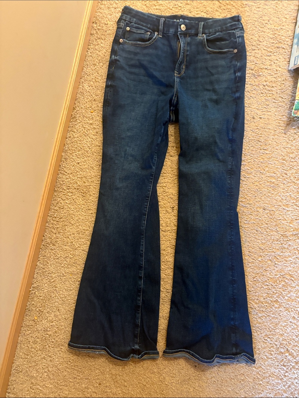Dark Blue Women's Flare Jeans- American Eagle